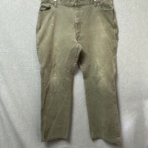 Dickies Pants Mens 42X31 Army Olive Green Stiff Canvas Cargo Carpenter Pant Work